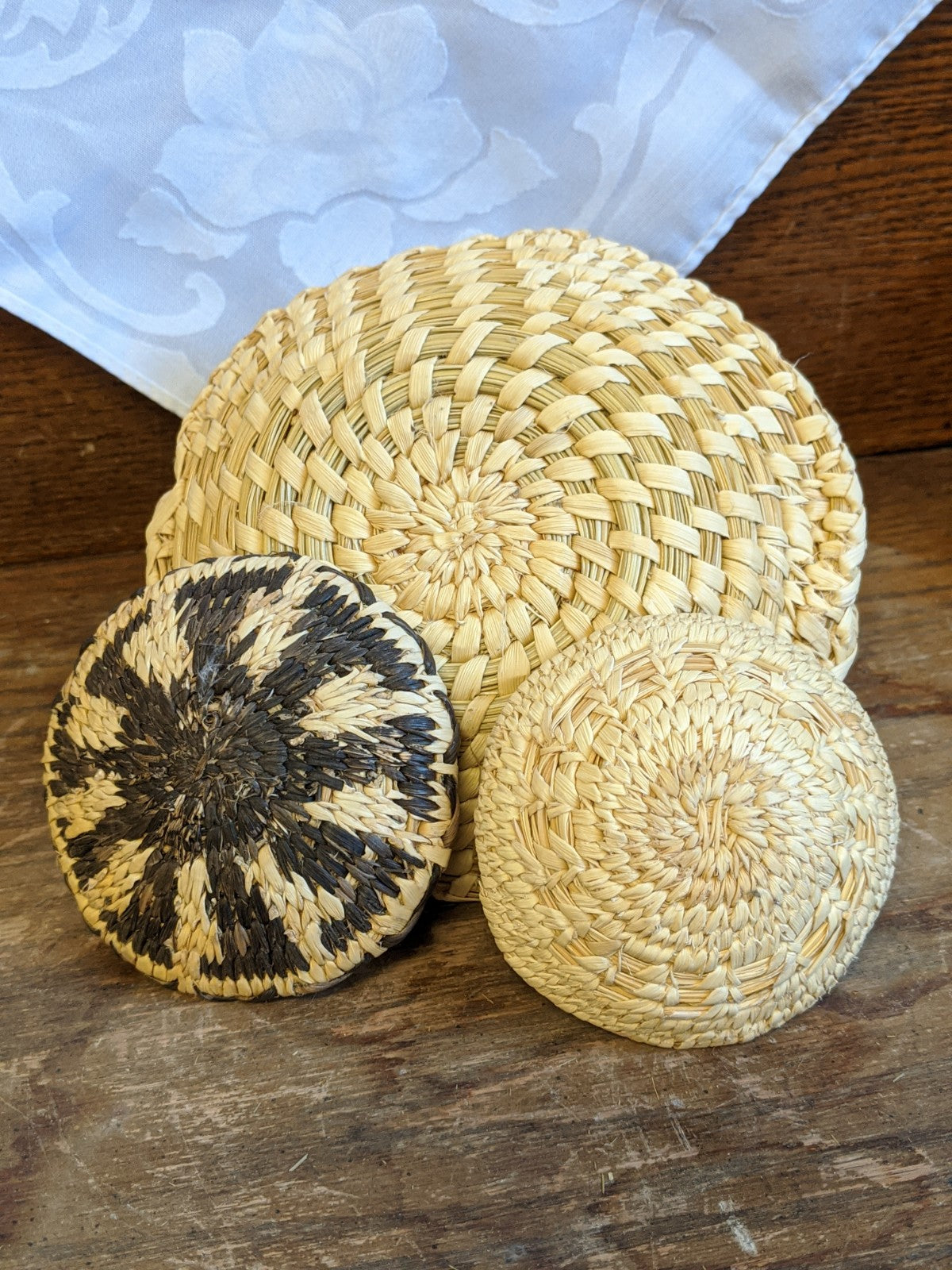Native American grass-weave mini-baskets