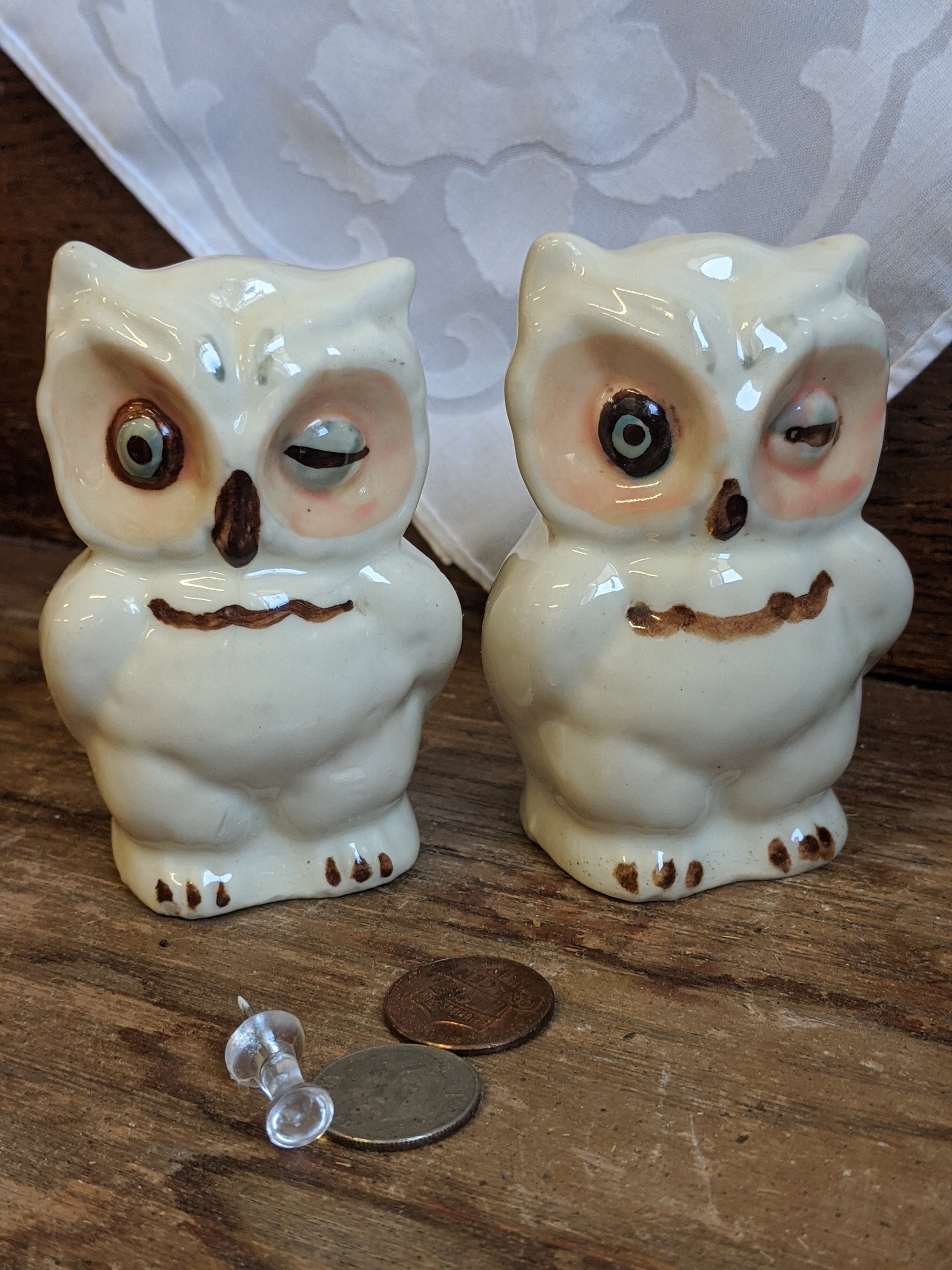 Vintage Owl salt & pepper shakers