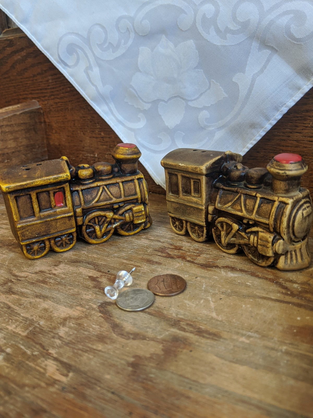 Vintage Train Engine salt & pepper shakers