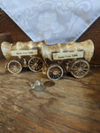 Vintage Covered Wagon salt & pepper shakers