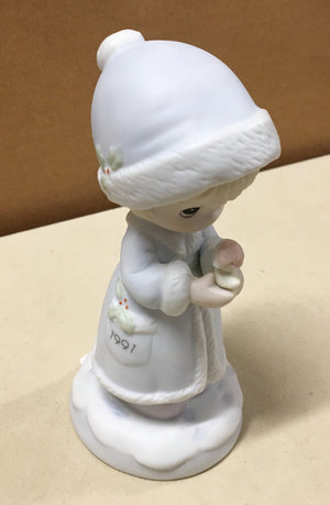 Enesco Precious Moments "May Your Christmas Be Happy" figurine, 1991