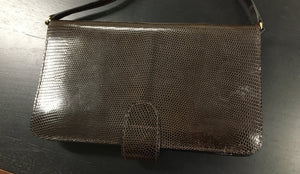 Vintage Gucci brown snakeskin handbag purse